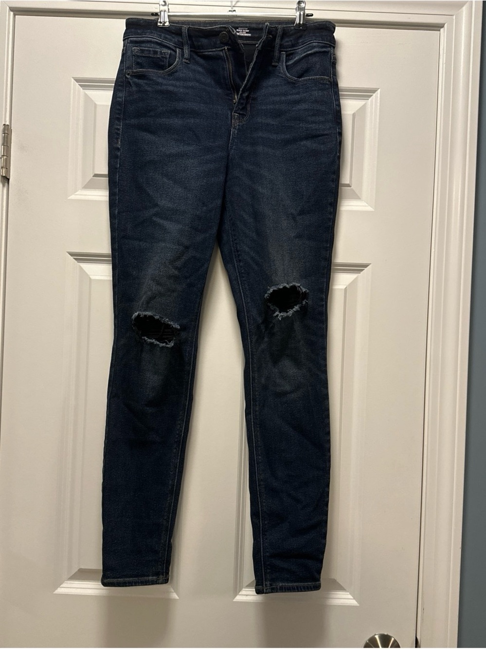 Old Navy Dark Blue Skinny Jeans with Knee Rips